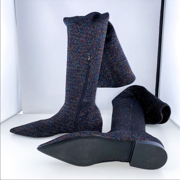 Zara Black Over the Knee Boots - Picture 3 of 7